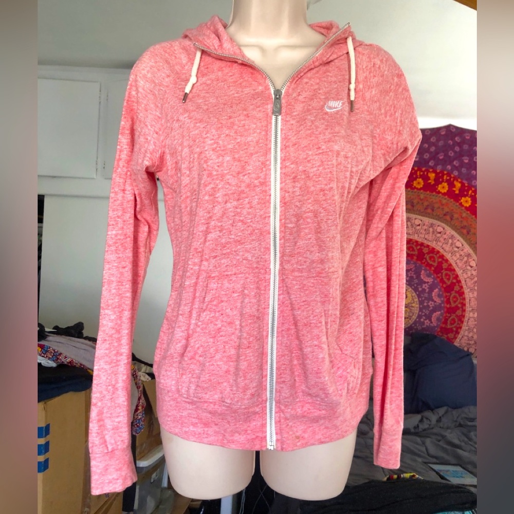 Nike peach zipper hoodie, size M